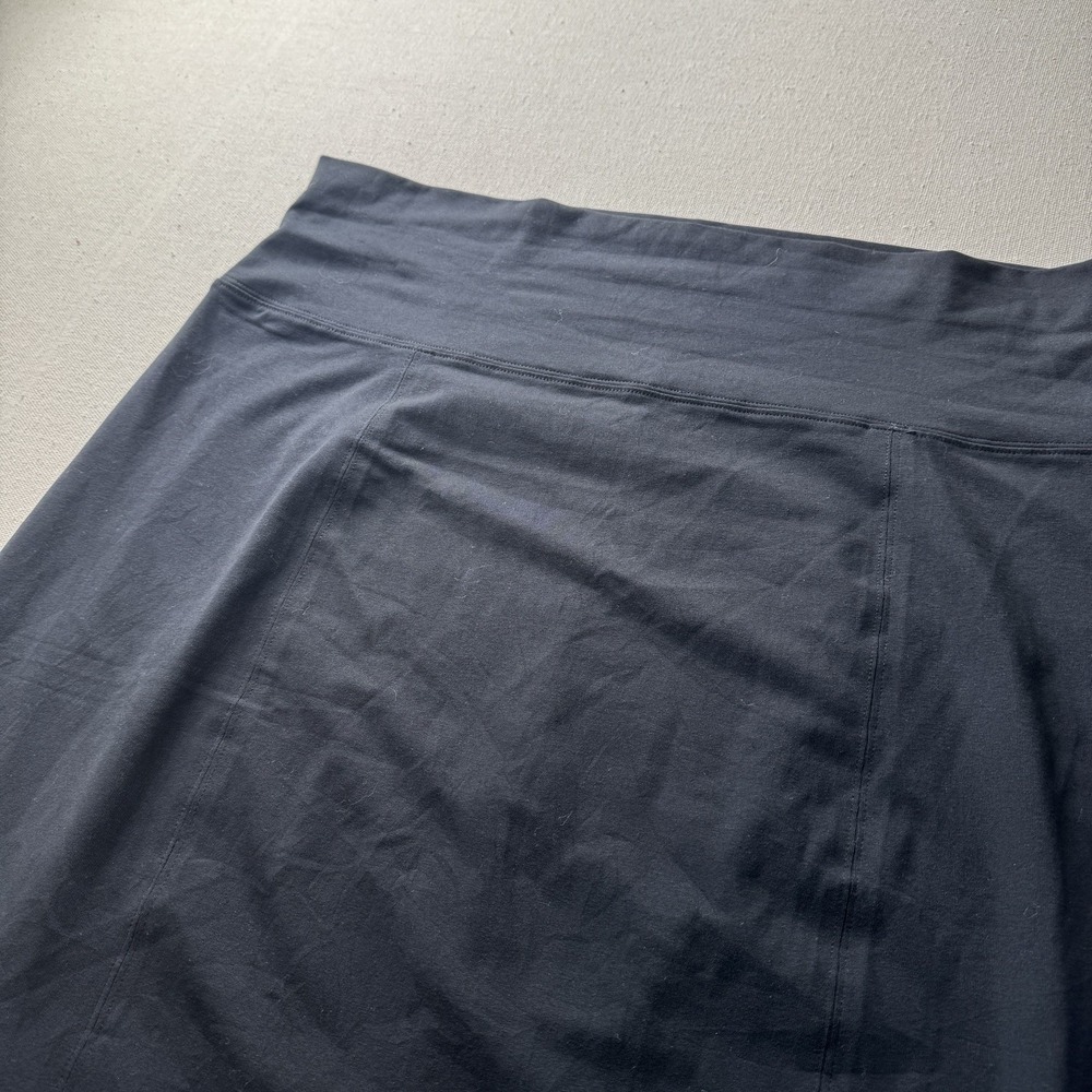 Lori Goldstein Women's Black Cotton Stretch Midi A-line Skirt Plus Size 1X